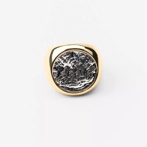 Zara Textured Medallion Ring